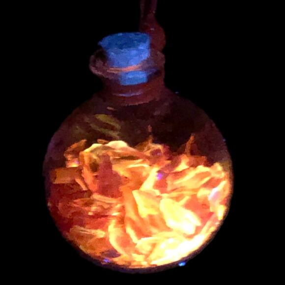 Amberina Glass Shard Globe Glowing Car Charm Suncatcher Wish Bottle Handmade‎ - Picture 2 of 10